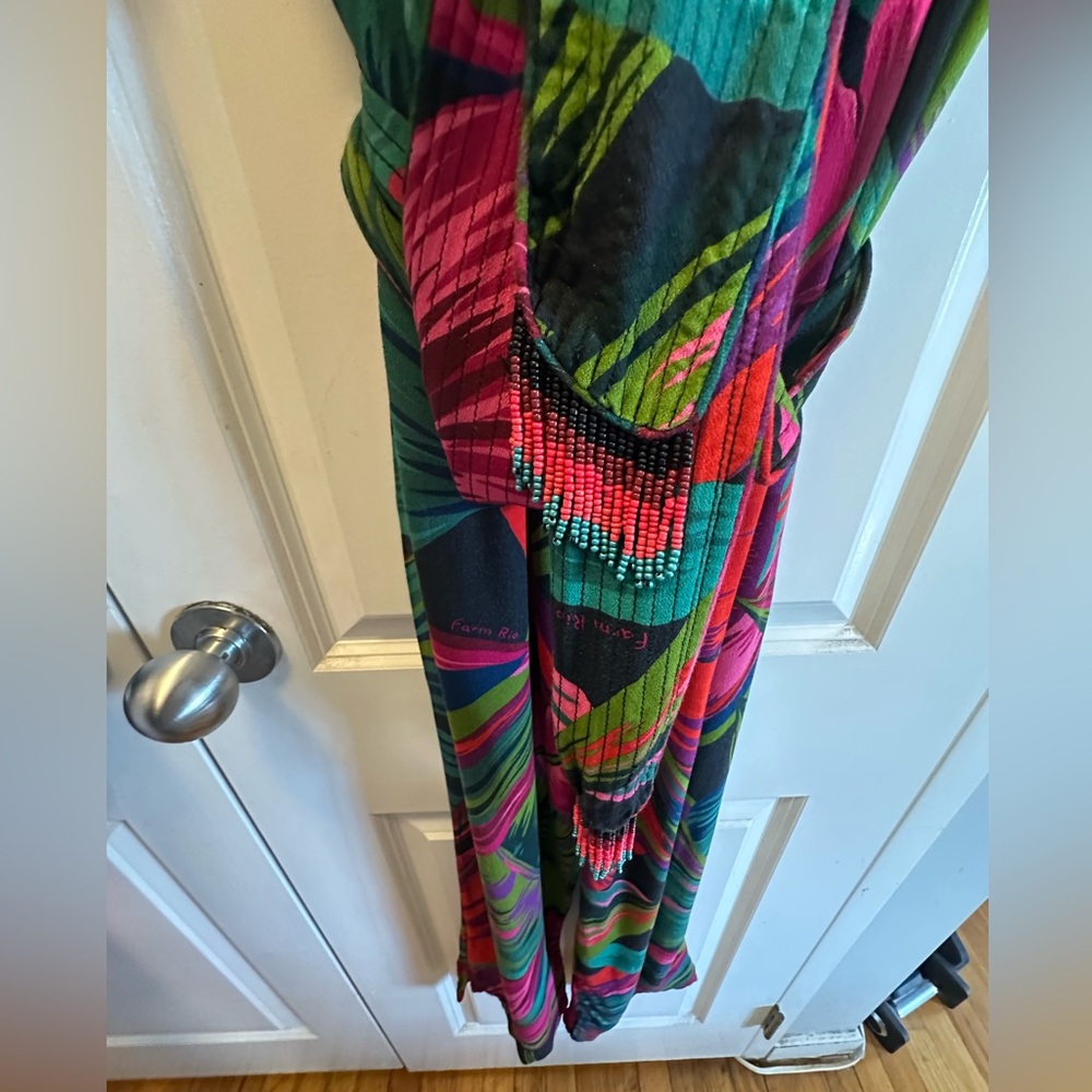 FARM RIO Colorful Tropical Print Button-Up JUMPSUIT - Picture 4 of 15